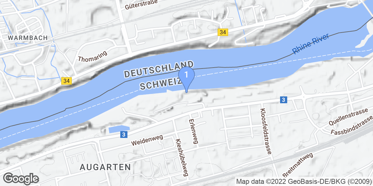 Rheinfelden dive site map
