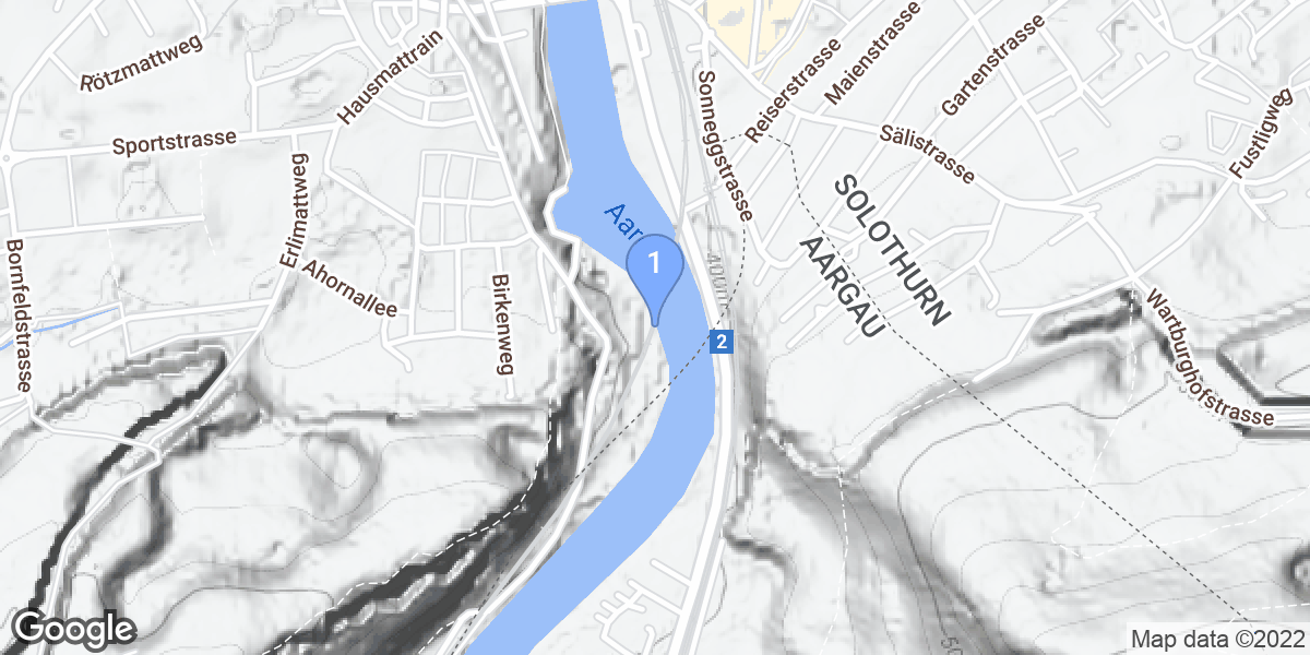Aarburg dive site map