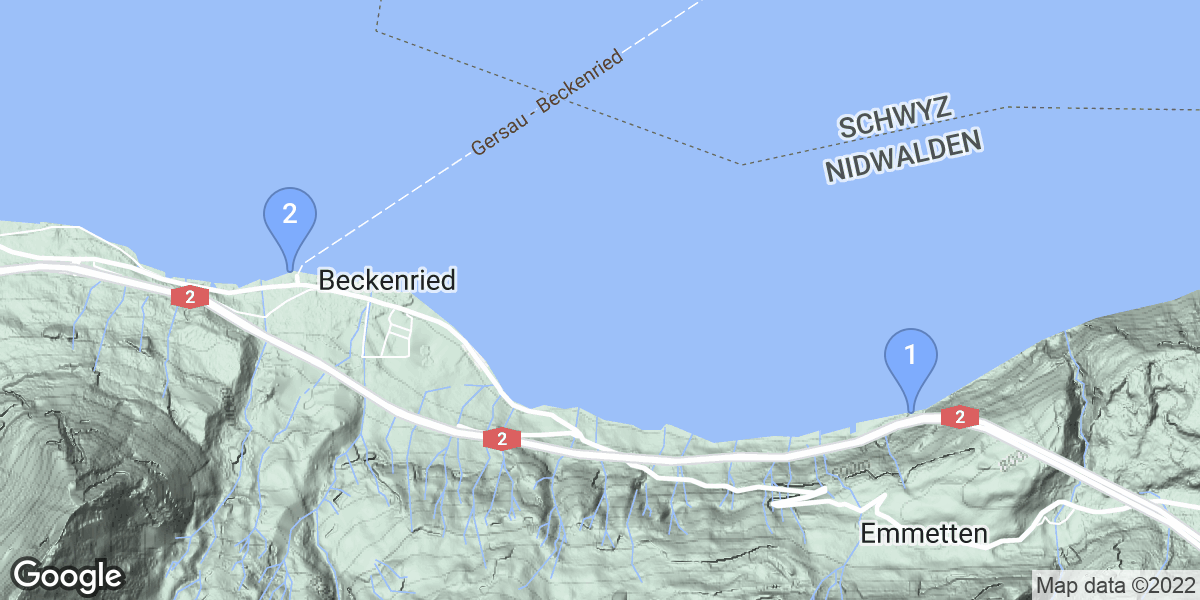 Beckenried dive site map