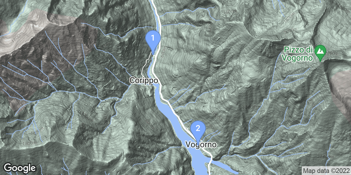 Vogorno dive site map