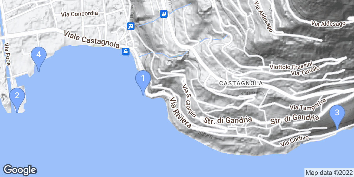 Lugano dive site map