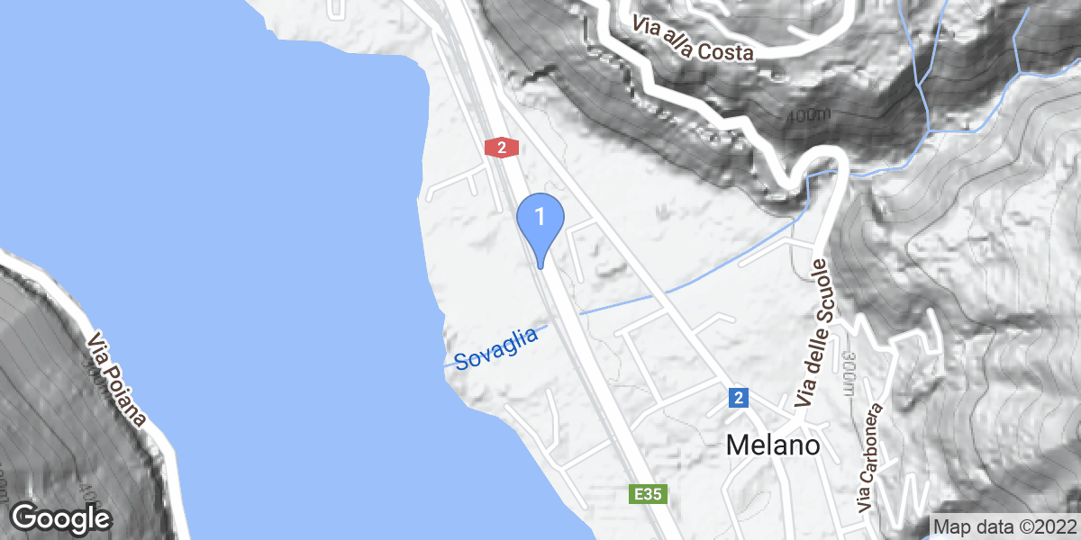 Melano dive site map