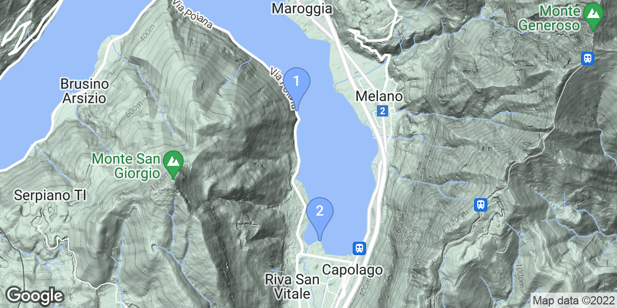 Riva San Vitale dive site map