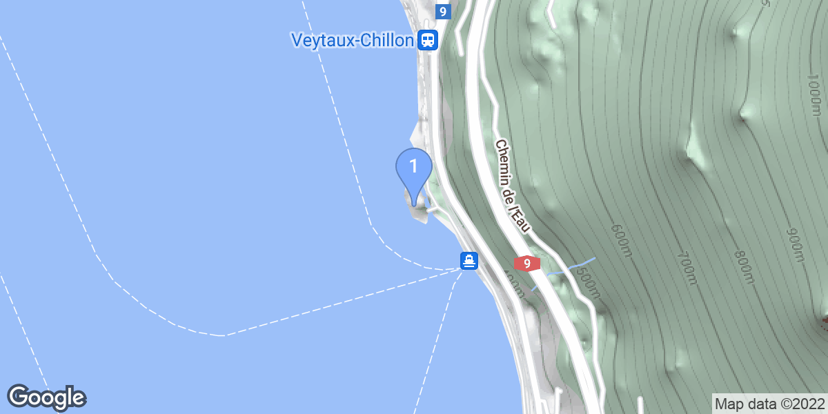 Veytaux dive site map