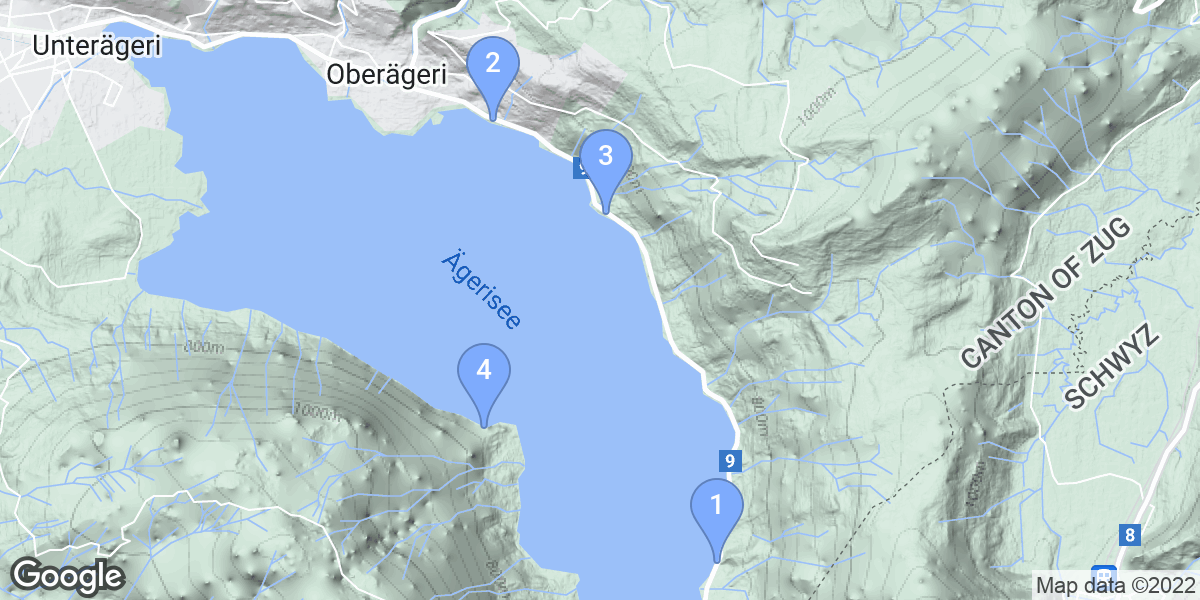 Oberägeri dive site map