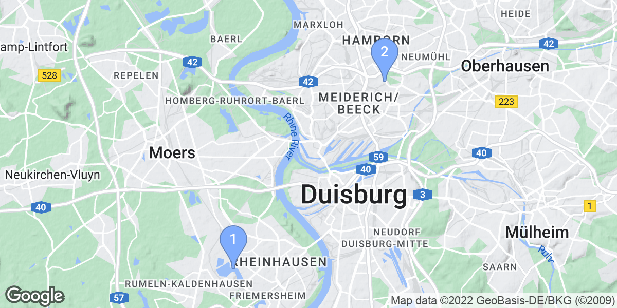 Duisburg dive site map