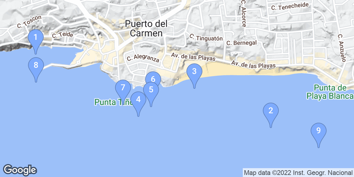 Puerto del Carmen dive site map
