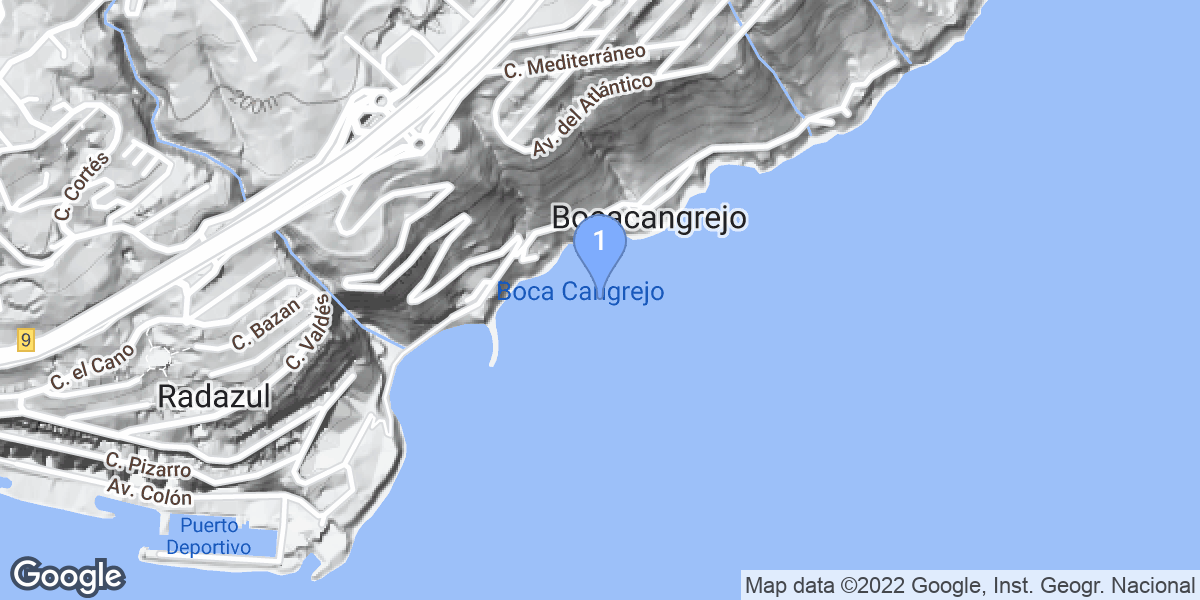 Bocacangrejo dive site map