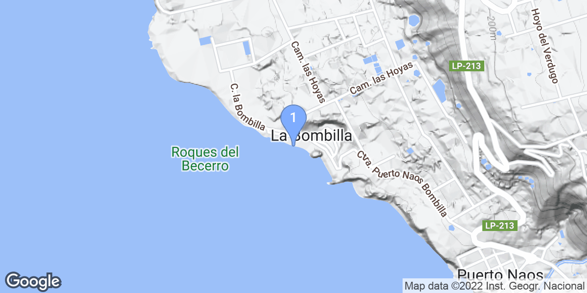 La Bombilla dive site map