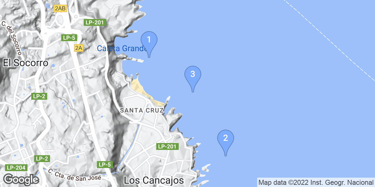 Los Cancajos dive site map