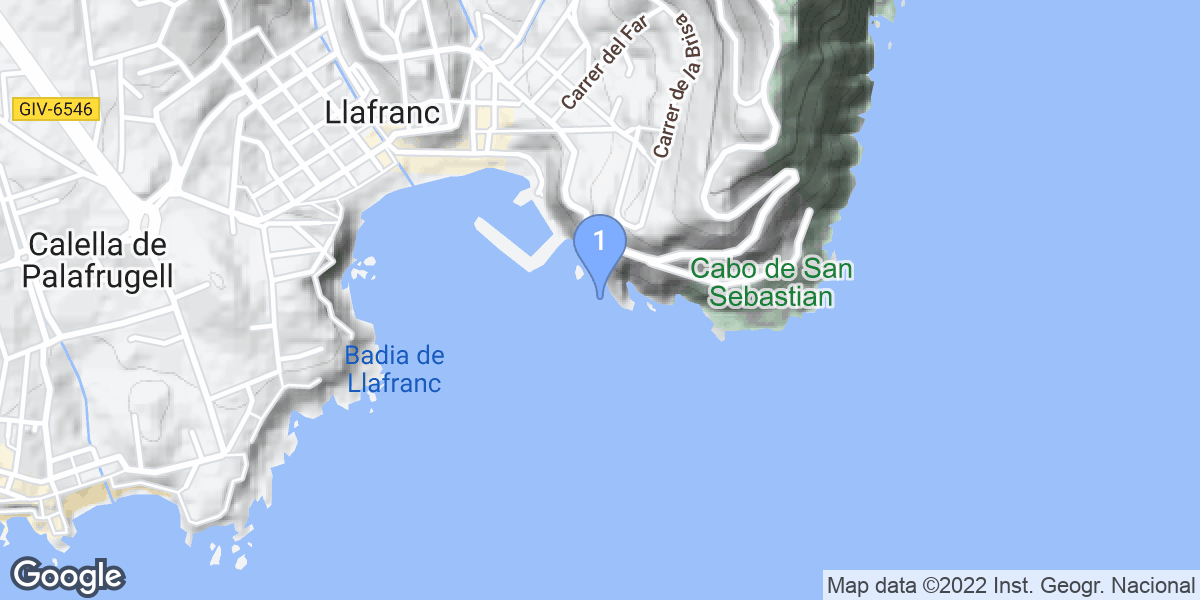 Llafranc dive site map