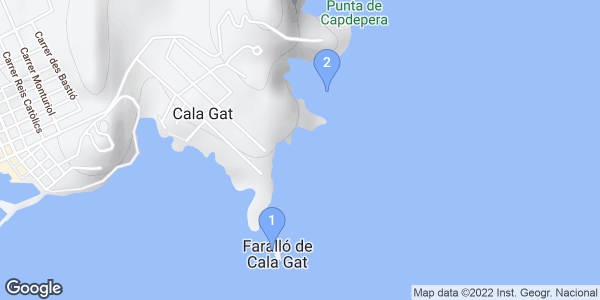 Cala Gat dive site map