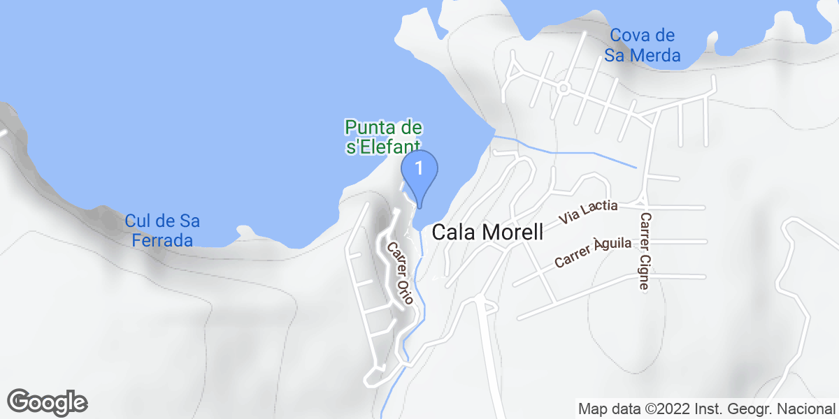 Cala Morell dive site map