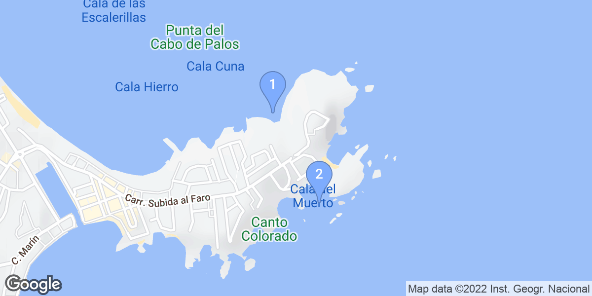 Cabo de Palos dive site map