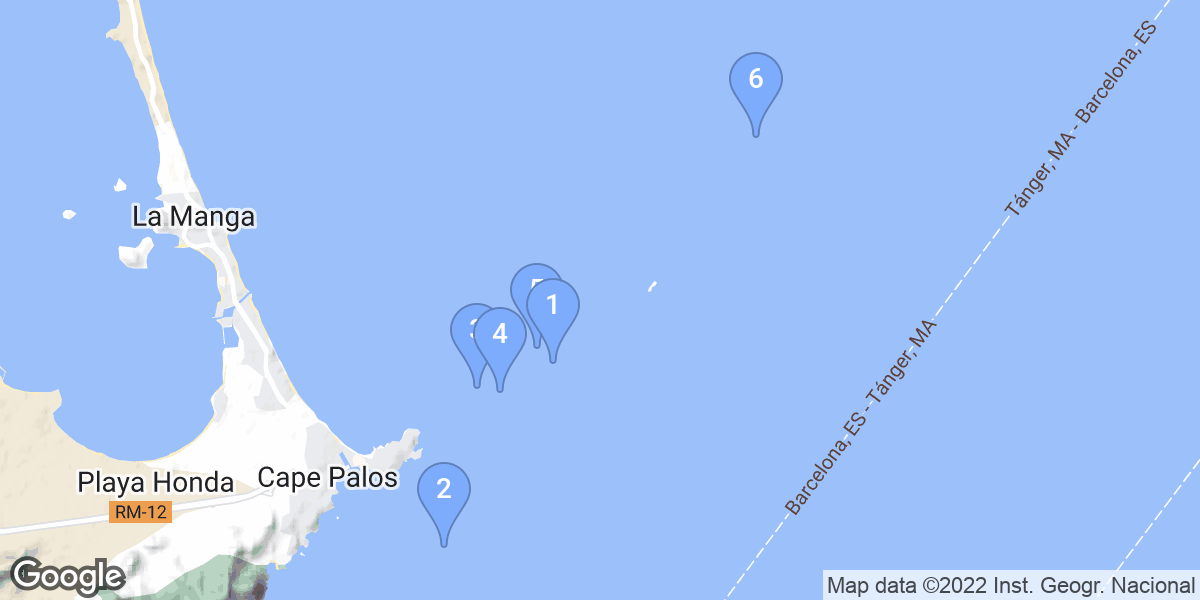 Cape Palos dive site map