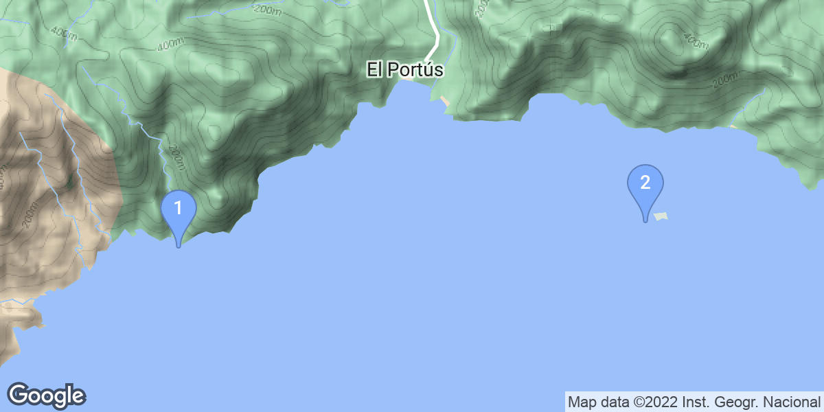 El Portús dive site map