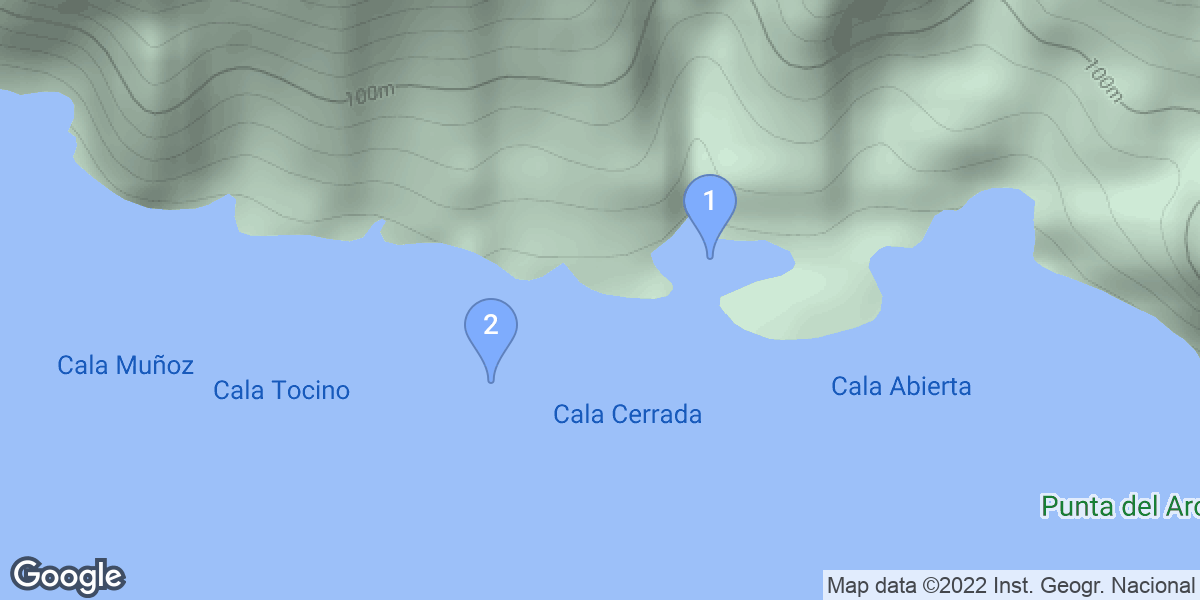 La Azohia dive site map