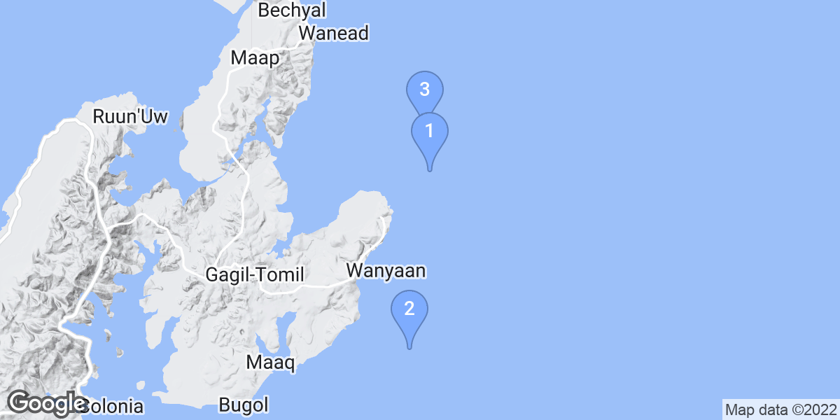 Wanyaan dive site map