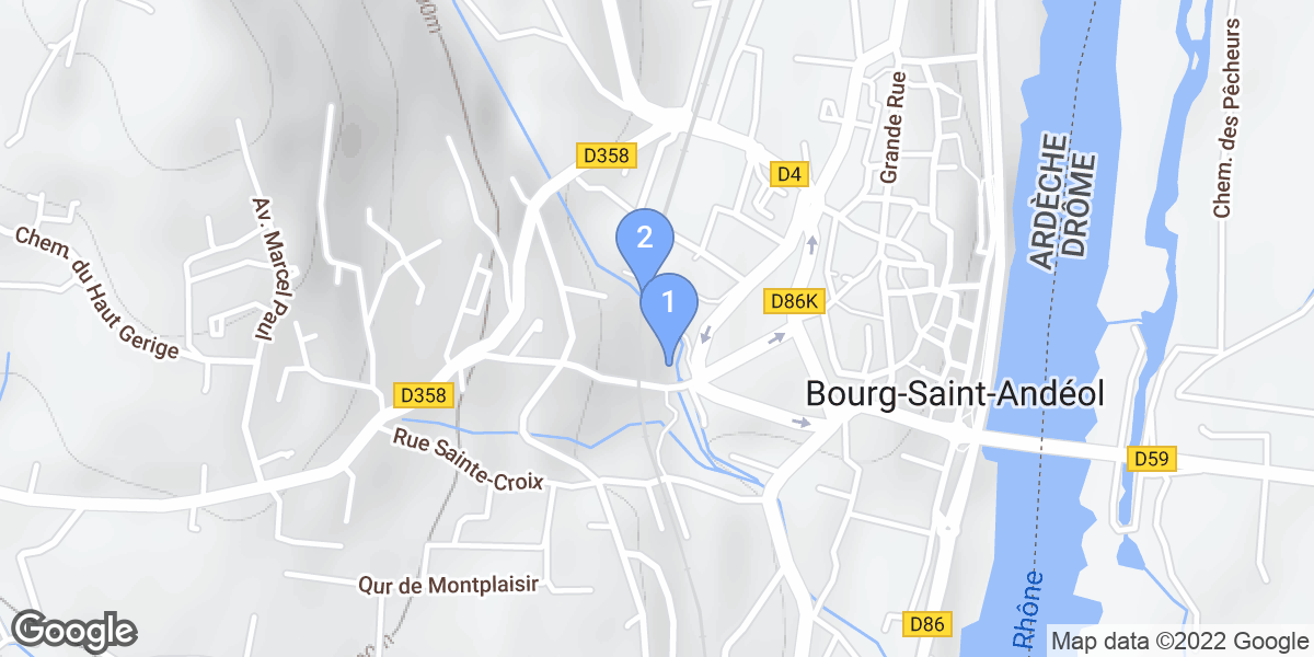 Bourg-Saint-Andéol dive site map