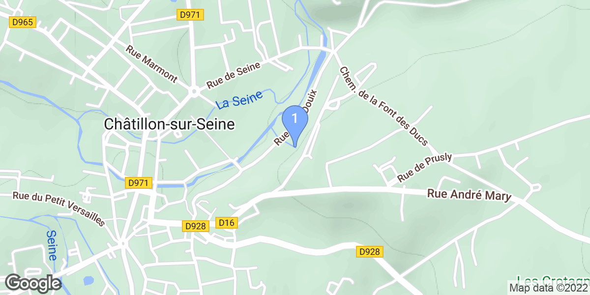 Châtillon-sur-Seine dive site map