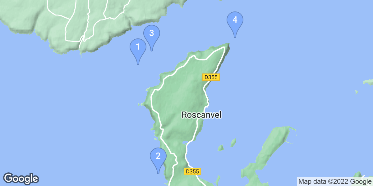 Roscanvel dive site map