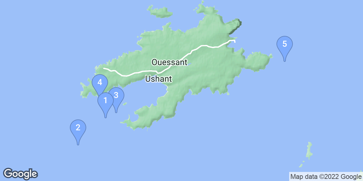 Ushant dive site map