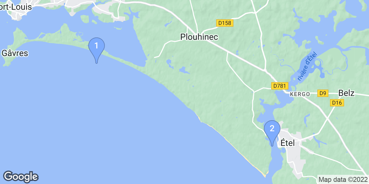 Plouhinec dive site map