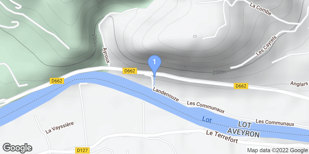 Cadrieu dive site map