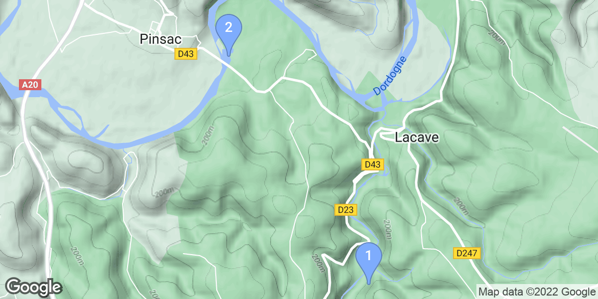 Lacave dive site map