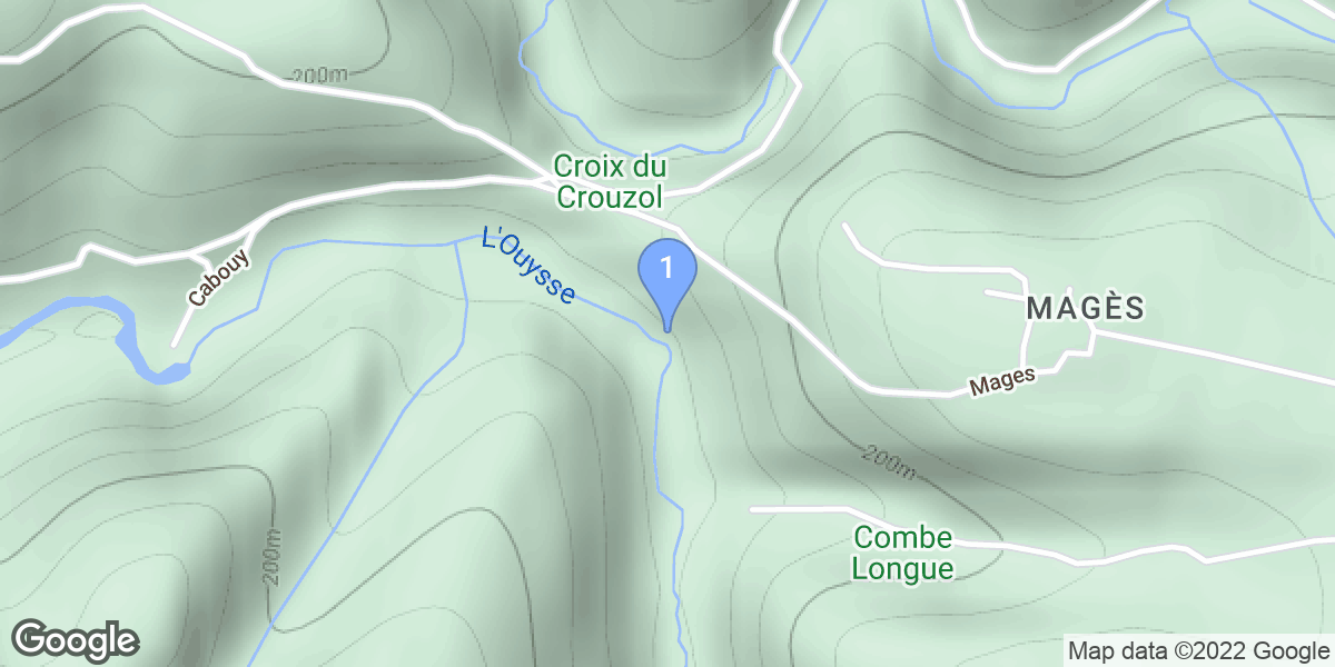 Rocamadour dive site map
