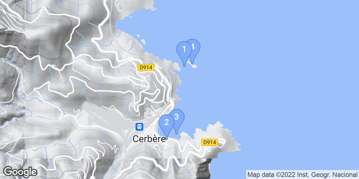 Cerbère dive site map