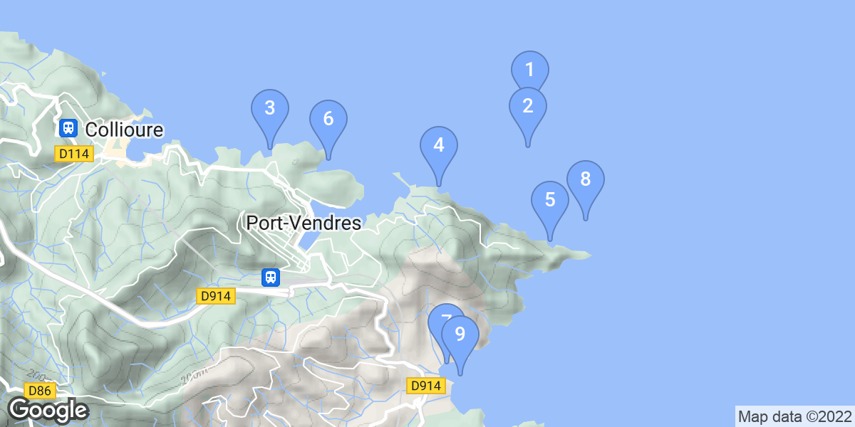 Port-Vendres dive site map
