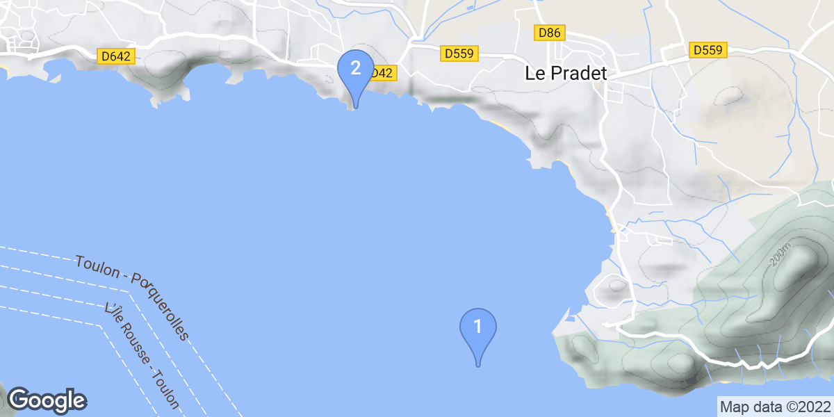 Le Pradet dive site map