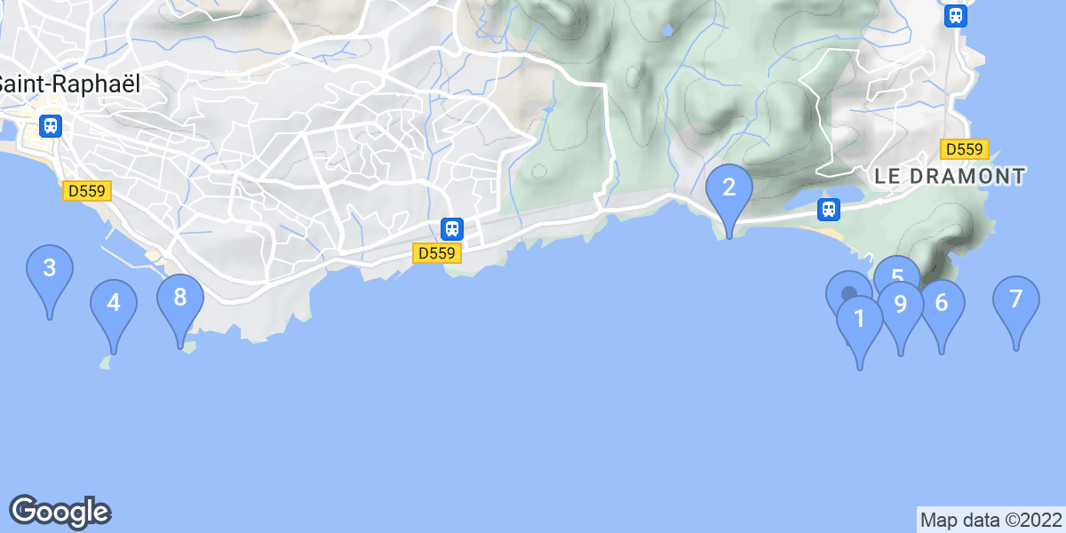 Saint-Raphaël dive site map