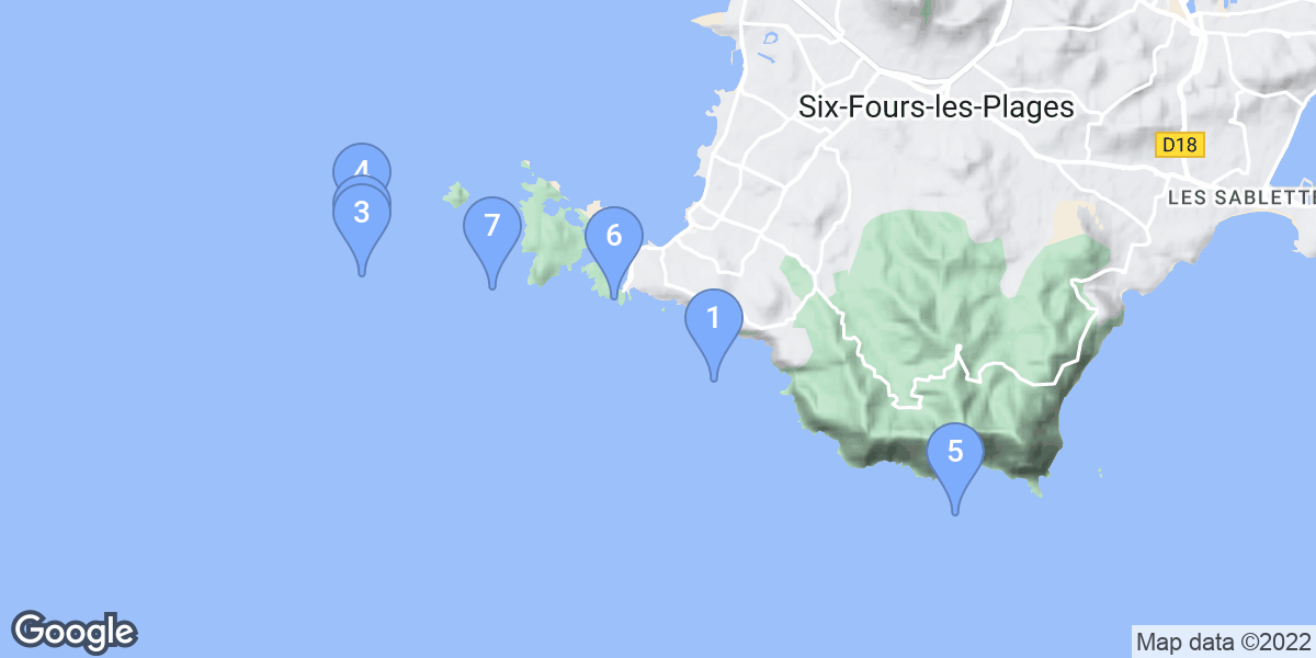 Six-Fours-les-Plages dive site map