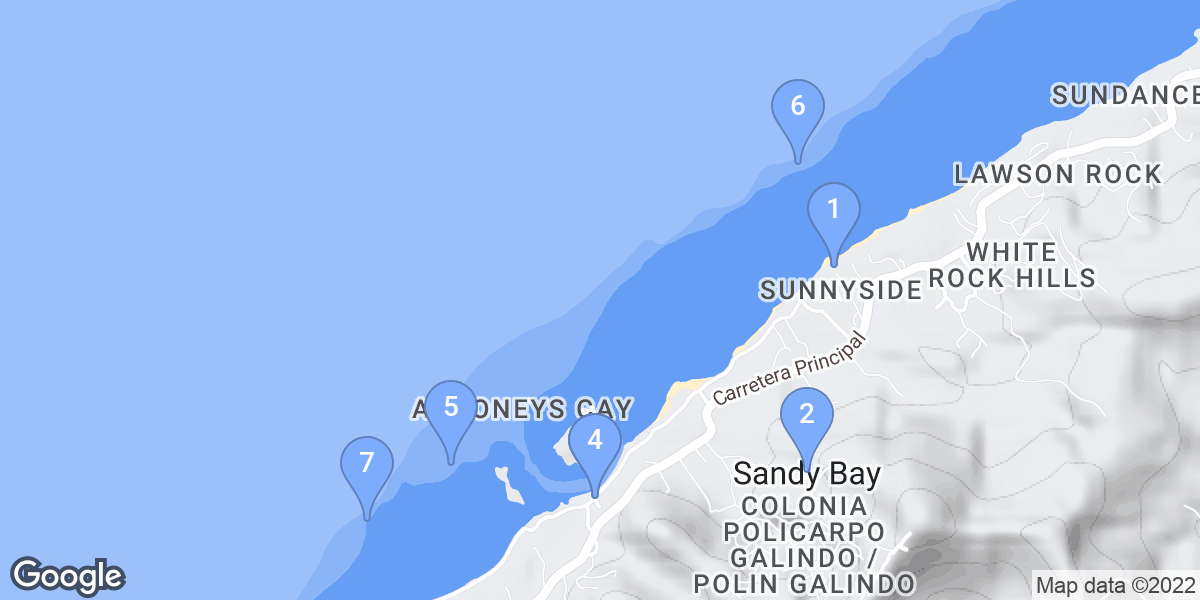 Sandy Bay dive site map