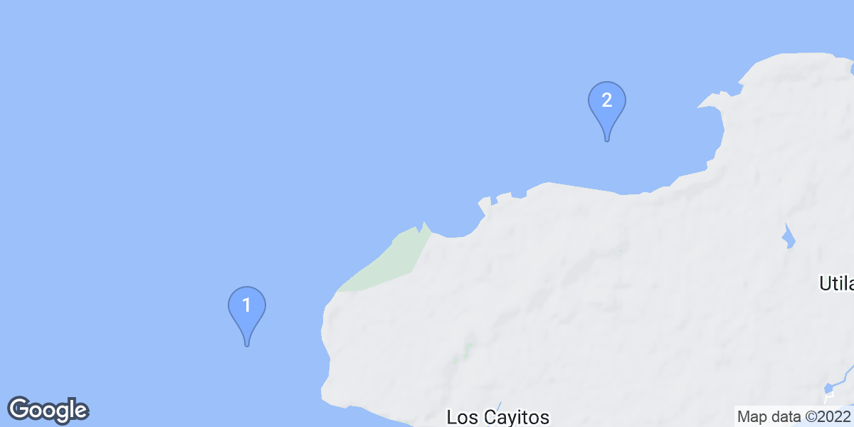 Los Cayitos dive site map