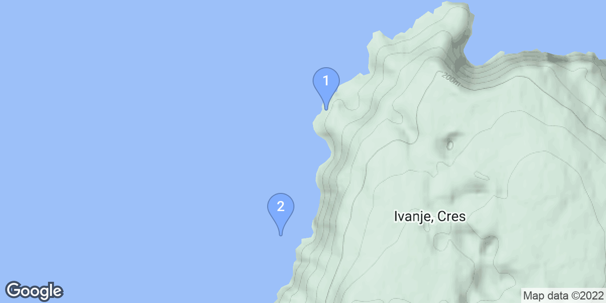 Ivanje, Cres dive site map