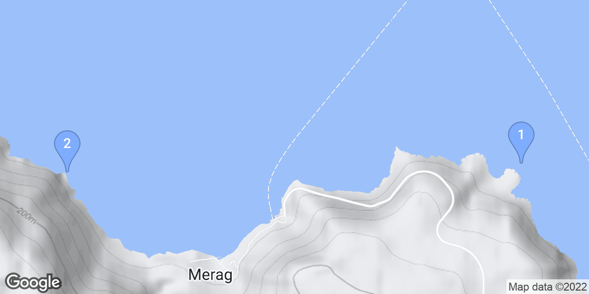 Merag dive site map