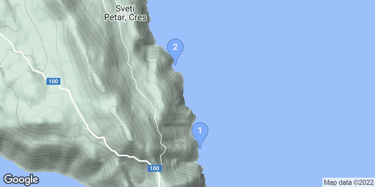 Sveti Petar, Cres dive site map