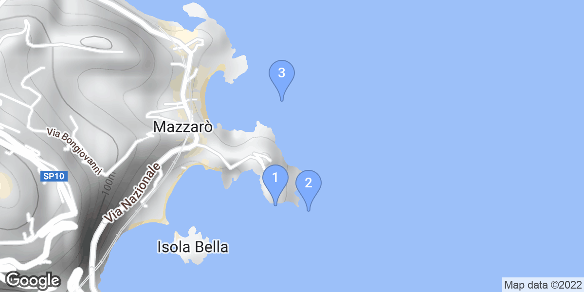 Mazzarò dive site map