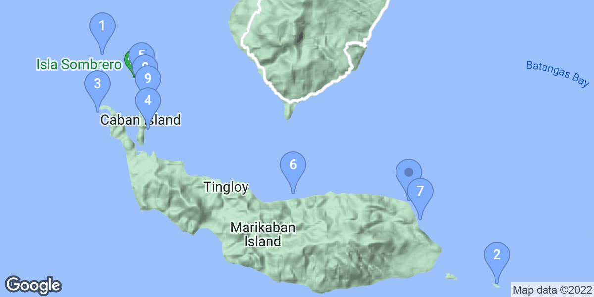 Tingloy dive site map