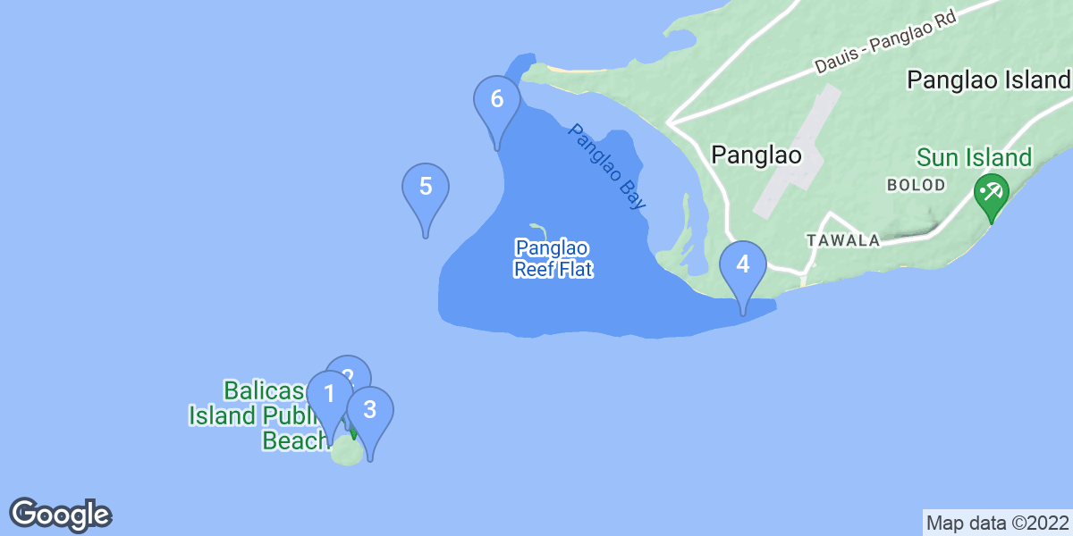 Panglao dive site map
