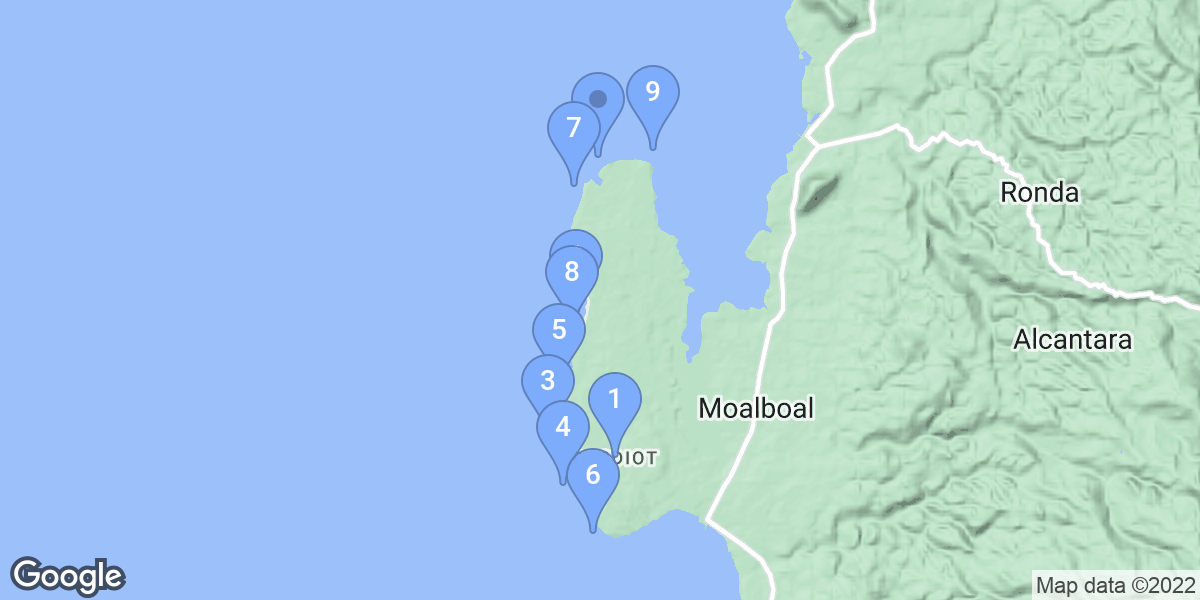 Moalboal dive site map