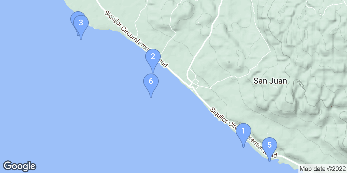 San Juan dive site map