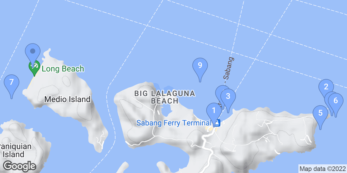 Puerto Galera dive site map