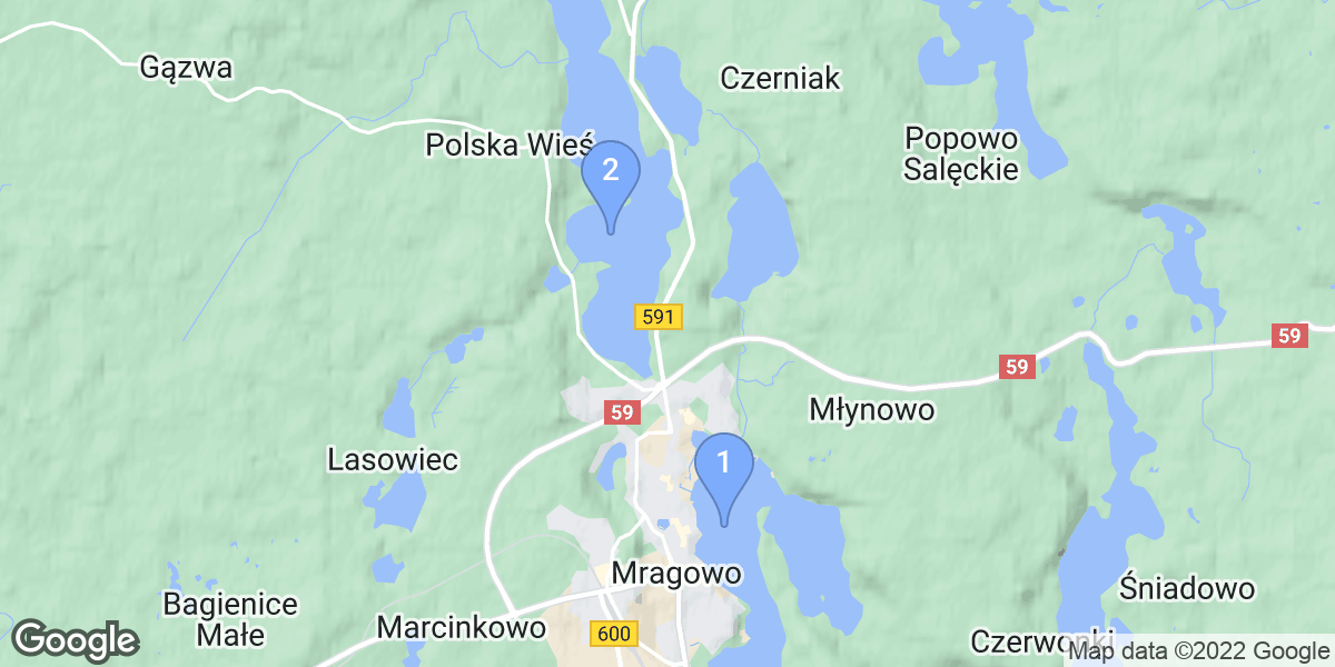 Mragowo dive site map
