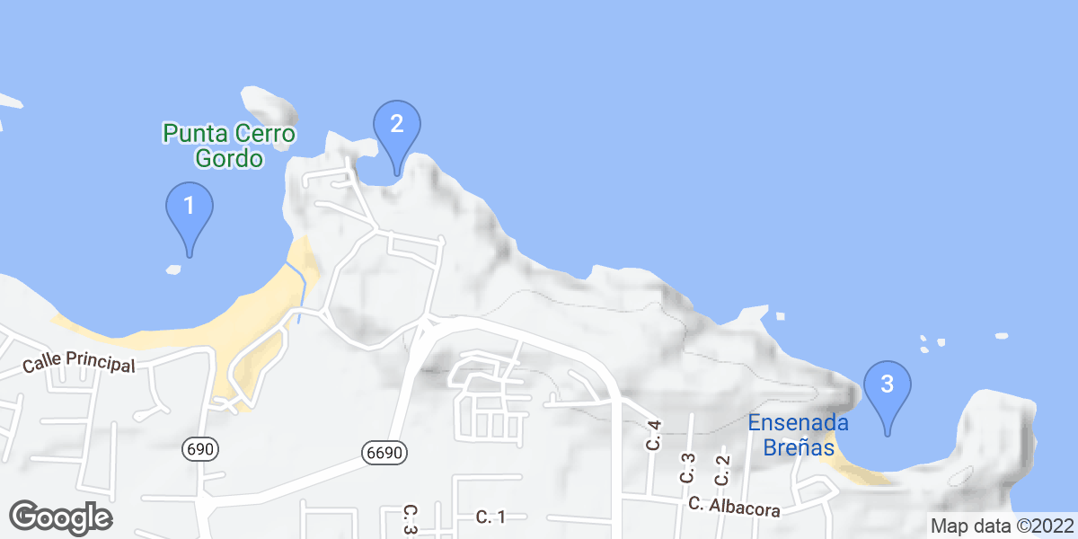 Sabana, Vega Alta, Puerto Rico dive site map