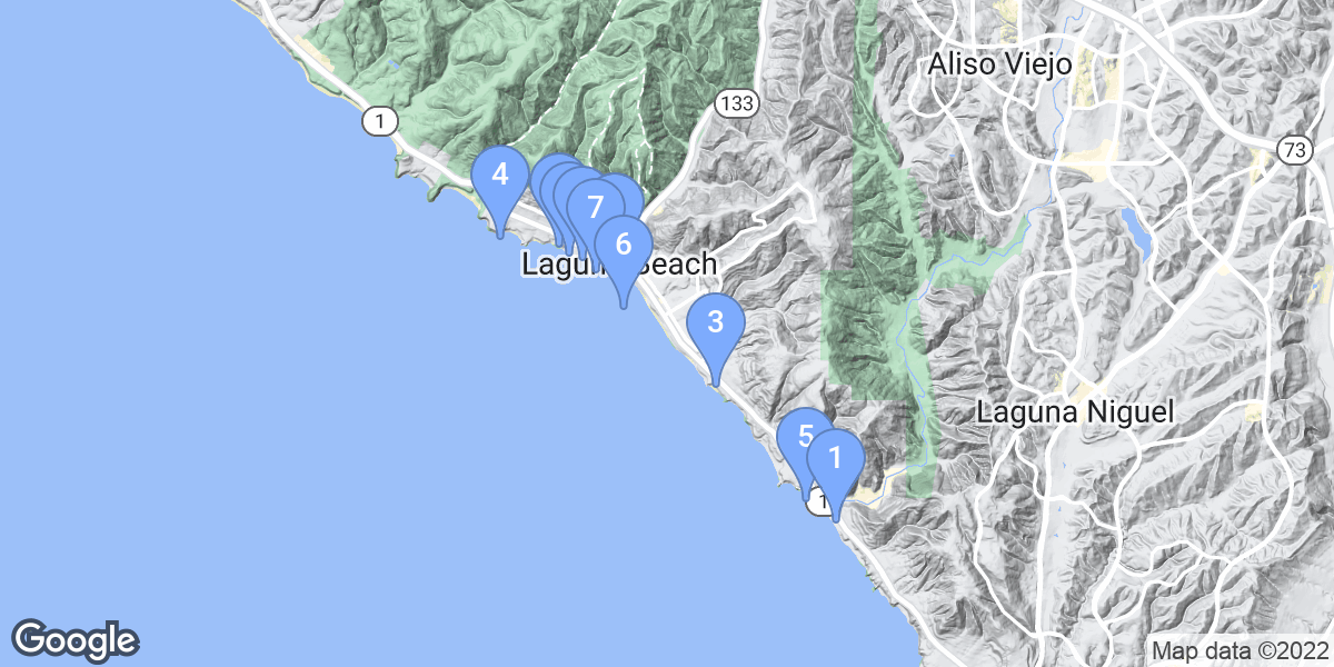 Laguna Beach dive site map