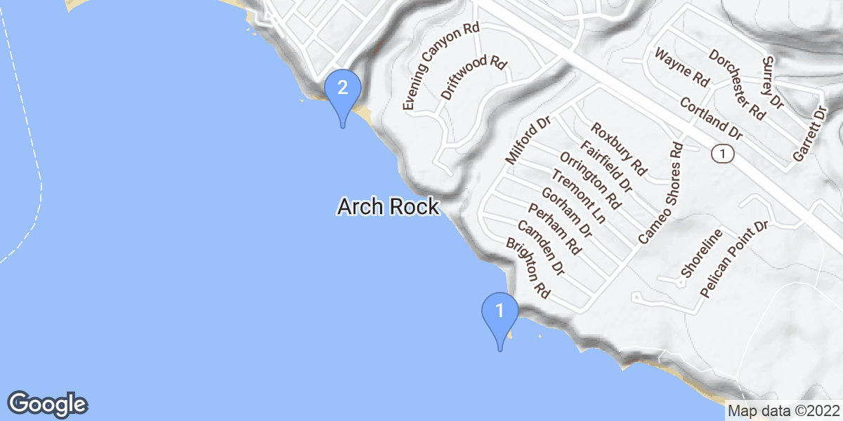Newport Beach dive site map